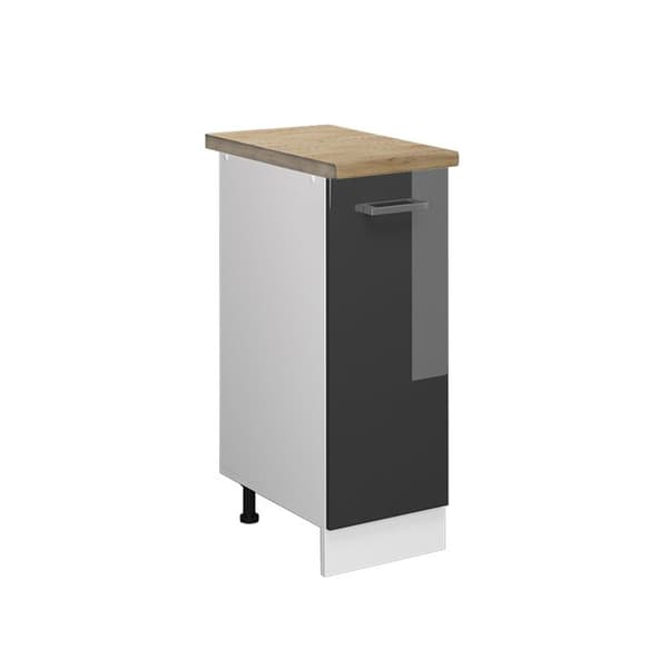 Köksmöbel R-Line, 30cm, PT Ek, Antracit hög glans, Vit, Vicco