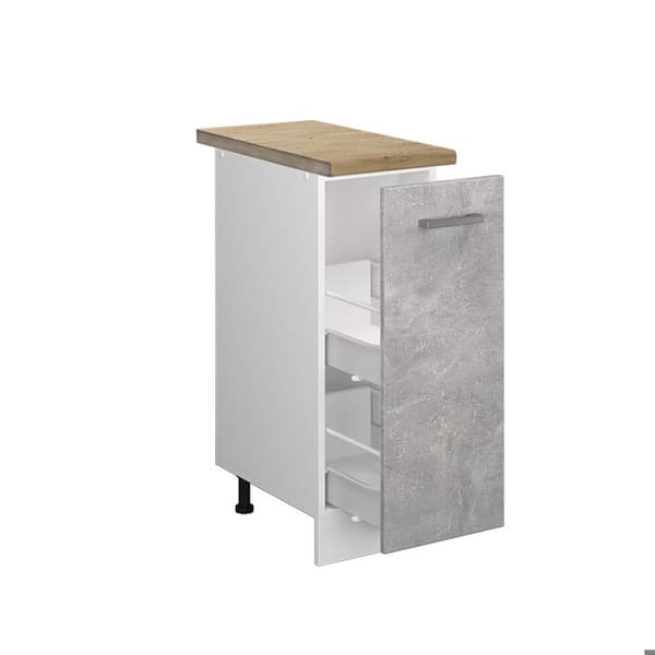Köksmöbel R-Line, 30cm, PT Ek, Betong, Vit, Vicco
