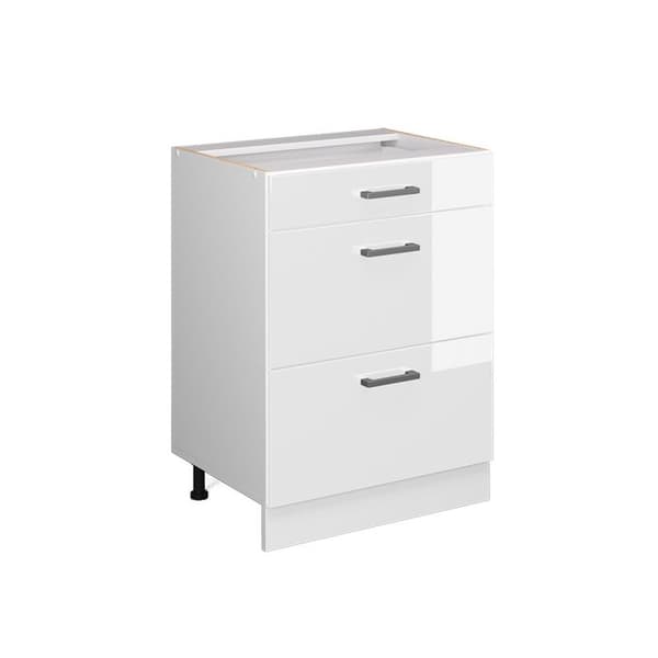 Köksmöbel R-Line, 60cm med lådor, utan PT, Vit hög glans, Vit, Vicco