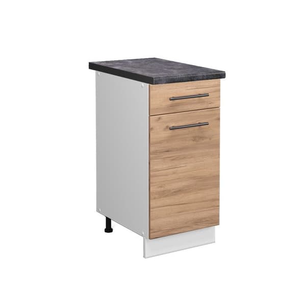 Köksmöbel Fame-Line, 40cm, PT Antracit, Guld ek, Vit, Vicco