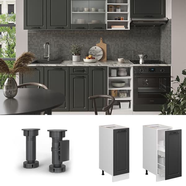 Köksmöbel R-Line, 30 cm, PT Ek, Kolfärgad, Vit, Vicco
