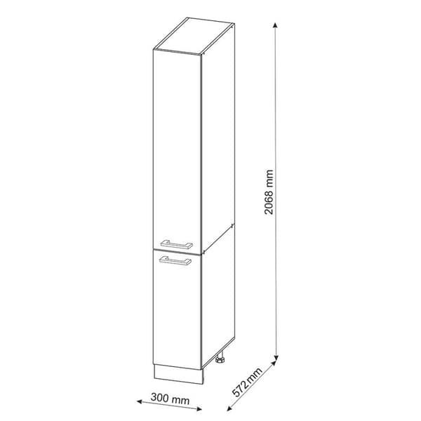 Vicco högt köksskåp R-Line, Country white, 30 cm