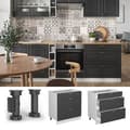 Miniatyrbild 5 av 6: Köksmöbel Fame-Line, 80 cm med 3 lådor, PT Antracit, Antracit-guld, Vit, Vicco