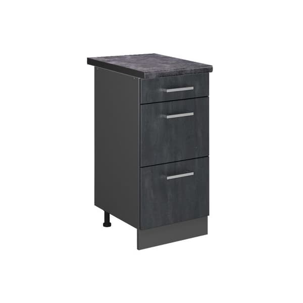 R-Line köksmöbler, 40 cm PT Antracit, Svart betong, Vicco