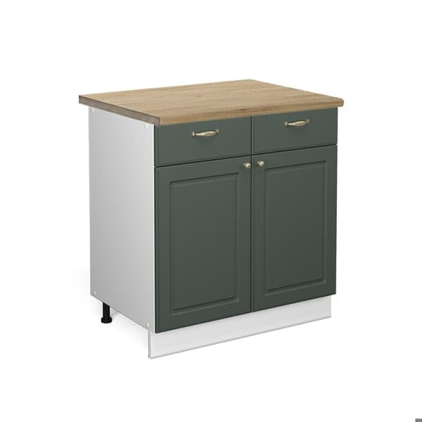 Köksmöbel Fame-Line, 80cm, PT Ek, Grön Guld Landsby, Vit, Vicco