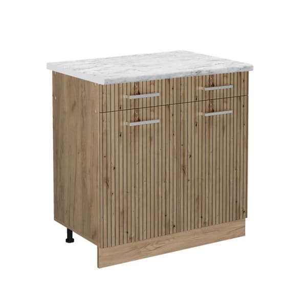 Köksmöbel R-Line, 80cm PT Marmor, Artisanek, Guldstyrka ek, Vicco