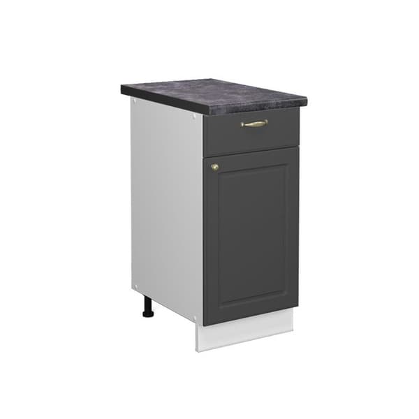 Köksmöbel Fame-Line, 40 cm, PT Antracit, Antracit-guld, Vit, Vicco