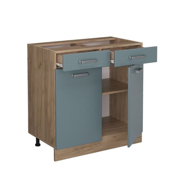 Köksmöbel R-Line, 80 cm, PT Antracit, Blågrå, Guld ek, Vicco