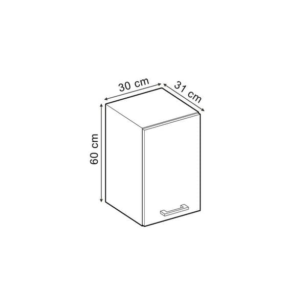 Vicco R-Line köksskåp, Svart Högblank, 30 cm
