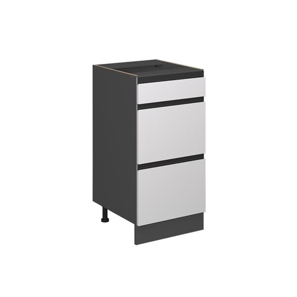 Köksmöbel R-Line, 40 cm J-form, med lådor, utan PT, Vit, Antracit, Vicco