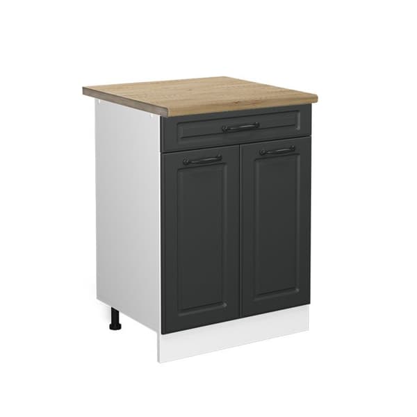 Köksmöbel R-Line, 60 cm med låda, PT Ek, Anthracite landsbygd, Vit, Vicco
