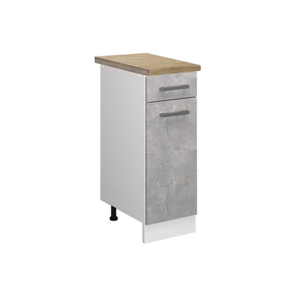 Köksmöbel R-Line, 30cm, PT Ek, Betong, Vit, Vicco