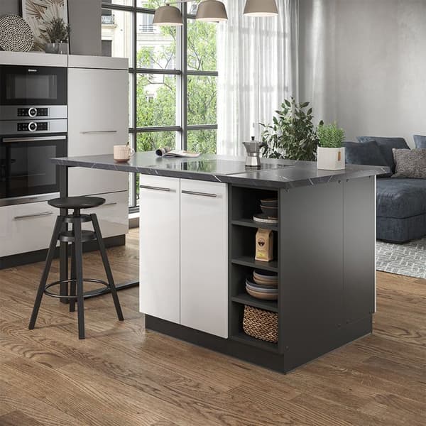 Vicco Fame-Line köksö, blank vit/antracit, 90 cm utan bänkskiva