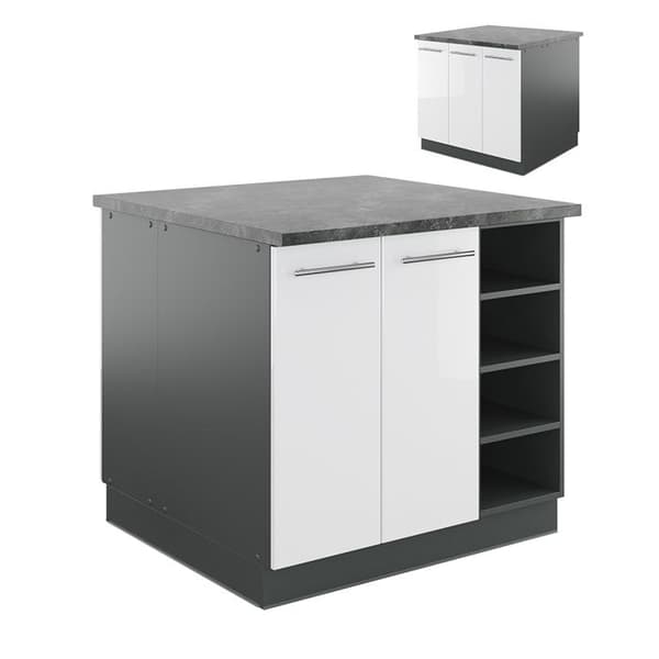 Vicco Fame-Line köksö, blank vit/antracit, 90 cm utan bänkskiva