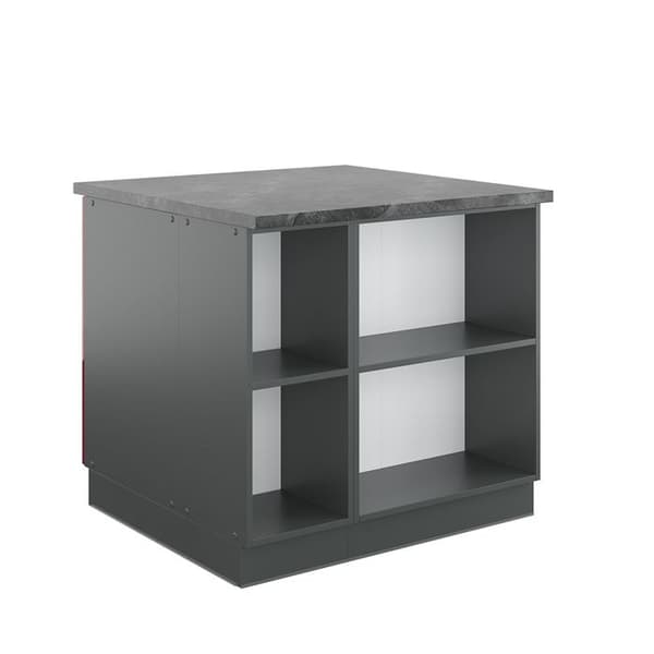Vicco Fame-Line köksö, Bordeaux högblank/antracit, 90 cm med låda, utan bänkskiva