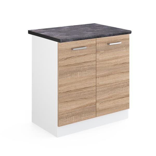Underbyggd köksbänk R-Line, 80cm, PT Antrazit, Sonoma, Vit, Vicco
