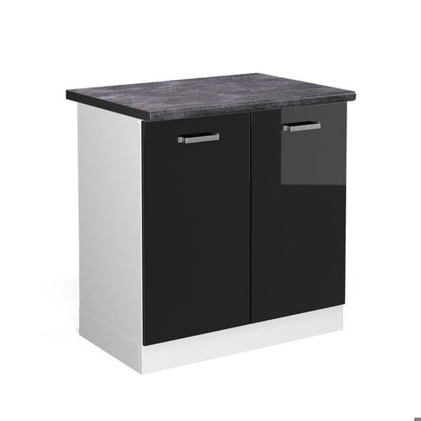 Underskåp R-Line, 80 cm, PT Antracit, Svart hög glans, Vit, Vicco