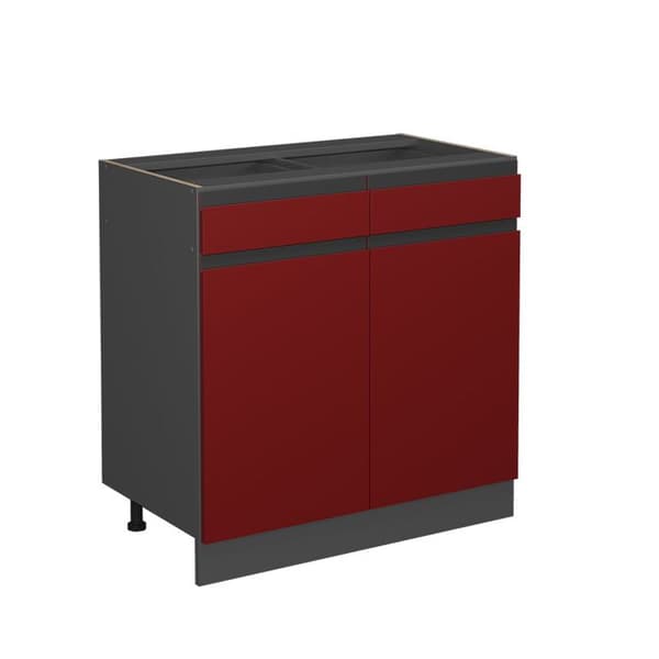 Köksmöbel R-Line, 80 cm J-form, utan PT, Röd, Antracit, Vicco