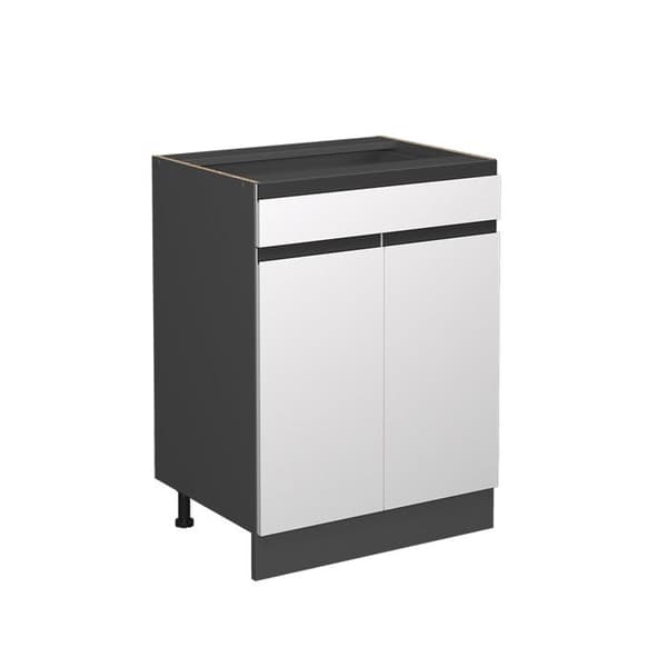 Möbel kök R-Line, 60cm J-form, med låda, utan PT, Vit, Antracit, Vicco