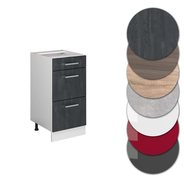 Vicco R-Line köksskåp, Svart betong, 40 cm PA Marmor