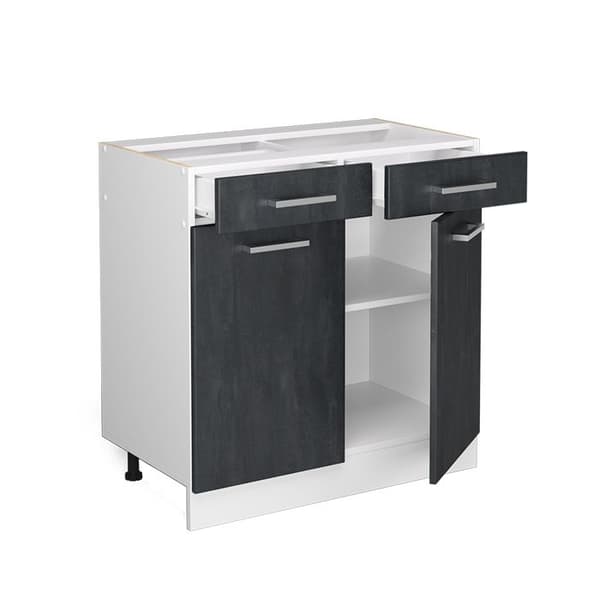 Köksmöbel R-Line, 80cm utan PT, svart betong, vit, Vicco