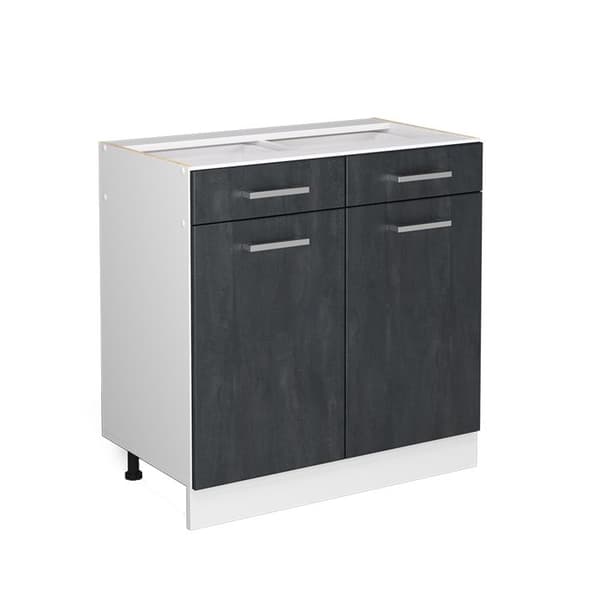 Köksmöbel R-Line, 80cm utan PT, svart betong, vit, Vicco