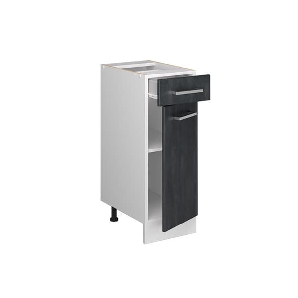 Köksmöbel R-Line, 30cm PT Marmor, Svart betong, Vit, Vicco
