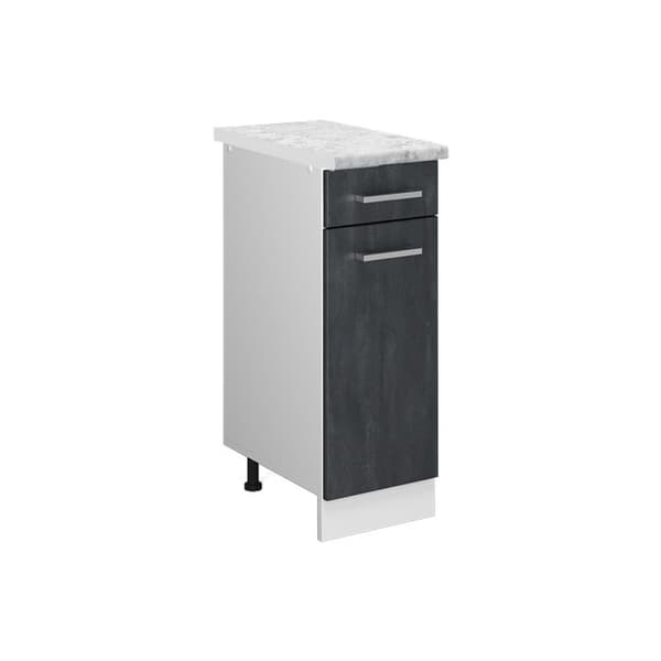 Köksmöbel R-Line, 30cm PT Marmor, Svart betong, Vit, Vicco