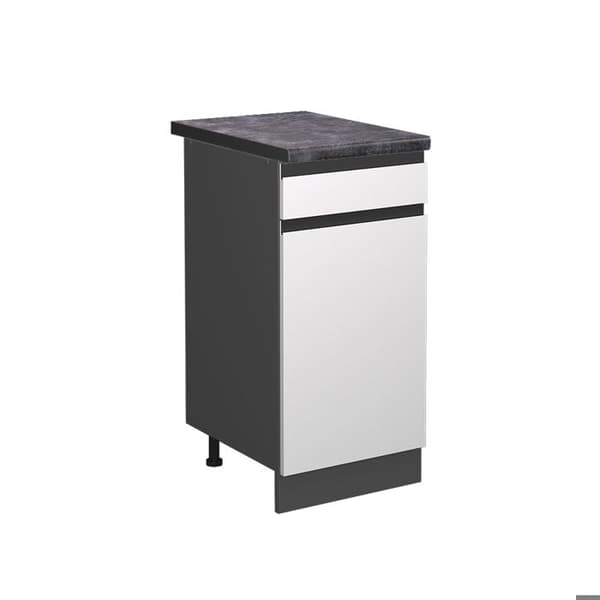 Köksmöbel R-Line, 40cm, PT Antracit, Vit, Antracit, Vicco