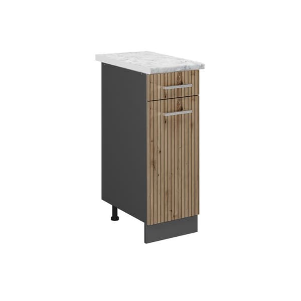 Köksmöbel R-Line, 30cm PT Marmor, Ek Artisan, Antracit, Vicco
