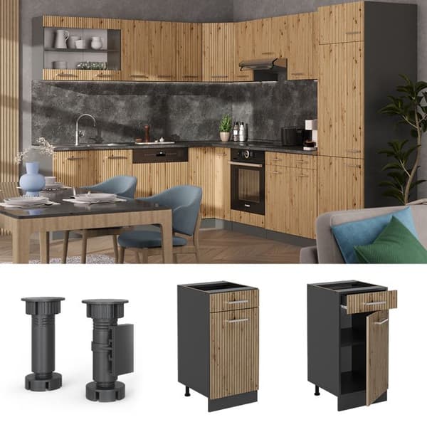 Köksmöbel R-Line, 40cm, PT Antracit, Artisanek, Antracit, Vicco