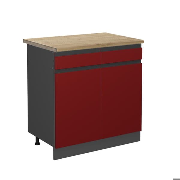 Köksmöbel R-Line, 80cm, PT Ek, Röd, Antracit, Vicco