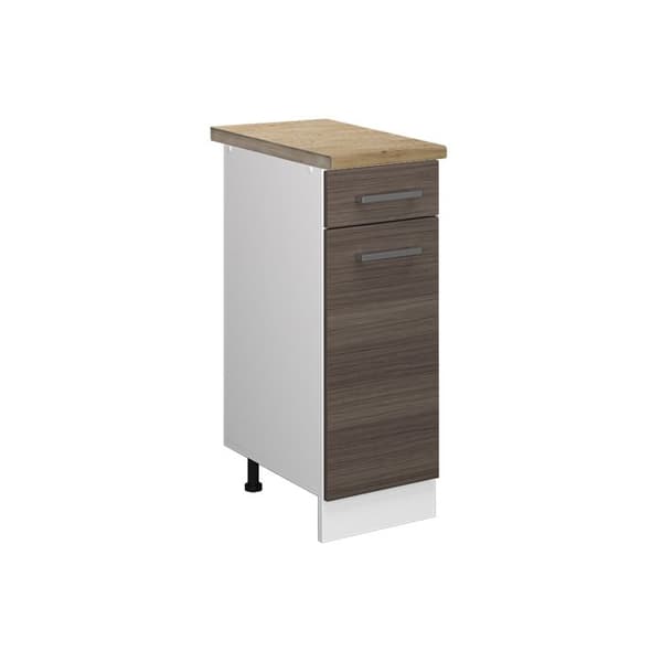 Köksmöbel R-Line, 30cm, PT Ek, Grå ädel, Vit, Vicco
