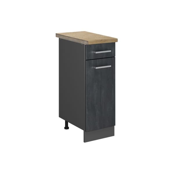 Köksmöbel R-Line, 30cm PT Ek, Svart betong, Antracit, Vicco