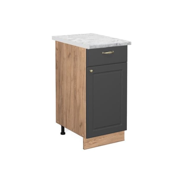 Köksmöbel Fame-Line, 40 cm, PT Marmor, Antracit-guld, Guld-ek, Vicco