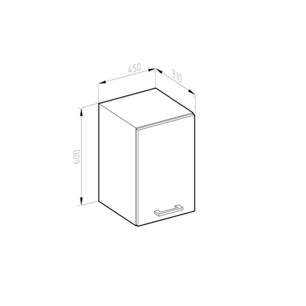 Vicco R-Line köksvägg, Vit Högblank, 45 cm