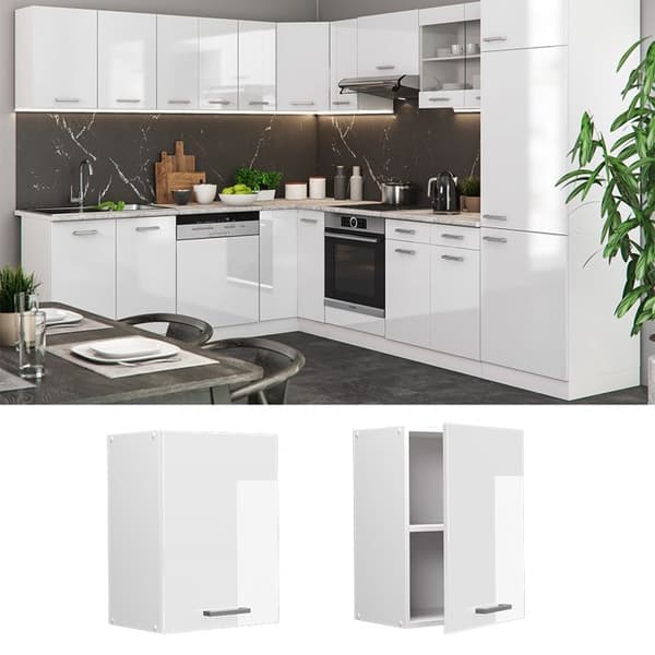 Vicco R-Line köksvägg, Vit Högblank, 45 cm