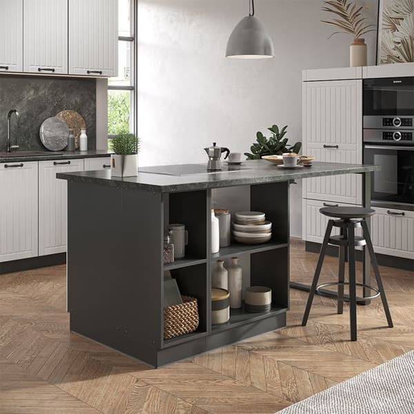 Vicco Fame-Line köksö, stuga vit/antracit, 90 cm med låda, utan bänkskiva