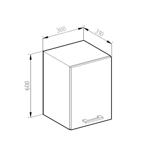 Vicco R-Line köksskåp, Röd, 30 cm J-Shape