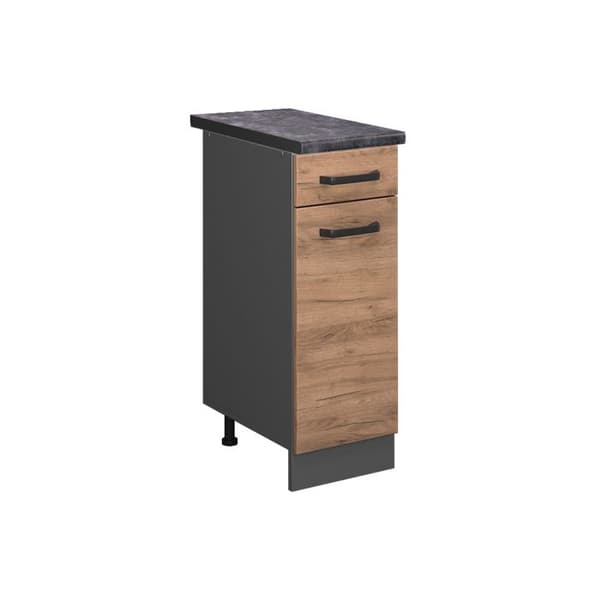 Köksmöbel R-Line, 30 cm, PT Antrasit, Guld ek, Antrasit, Vicco