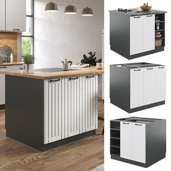 Vicco Fame-Line köksö, stuga vit/antracit, 90 cm utan bänkskiva