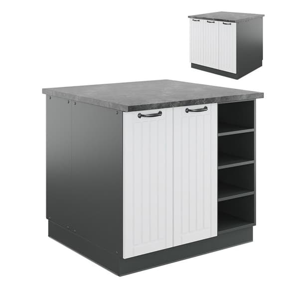 Vicco Fame-Line köksö, stuga vit/antracit, 90 cm utan bänkskiva