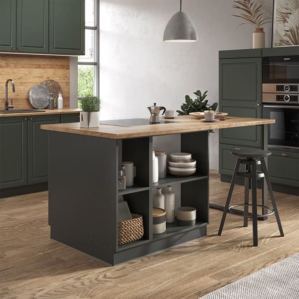 Vicco Fame-Line köksö, Country green och guld/antracit, 90 cm med låda, utan bänkskiva