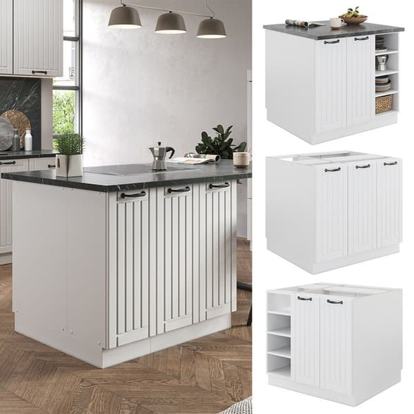 Vicco Fame-Line köksö, Country vit/vit, 90 cm utan bänkskiva