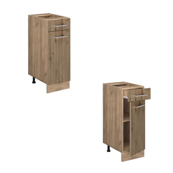 Köksmöbel R-Line, 30 cm PT Marmor, Artisan-ek, Gyllene styrke-ek, Vicco