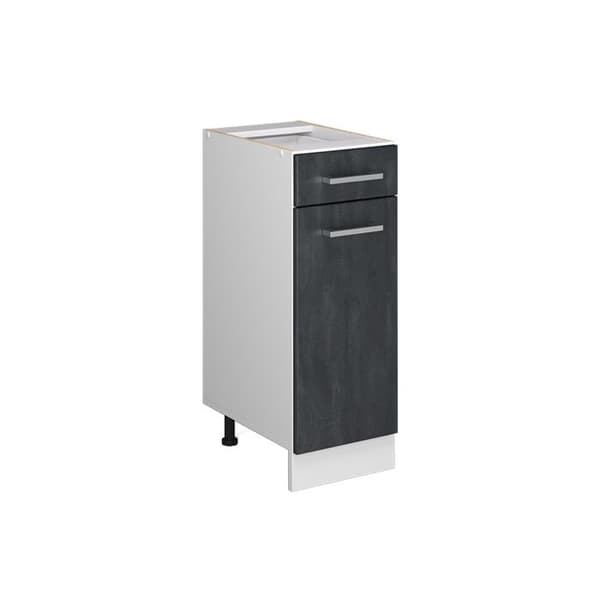 Köksmöbel R-Line, 30cm utan PT, Svart betong, Vit, Vicco