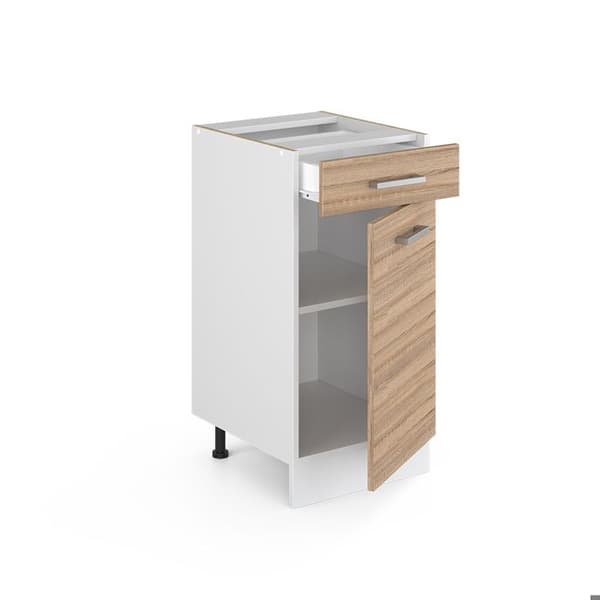 Köksmöbel R-Line, 40 cm, PT Ek, Sonoma, Vit, Vicco