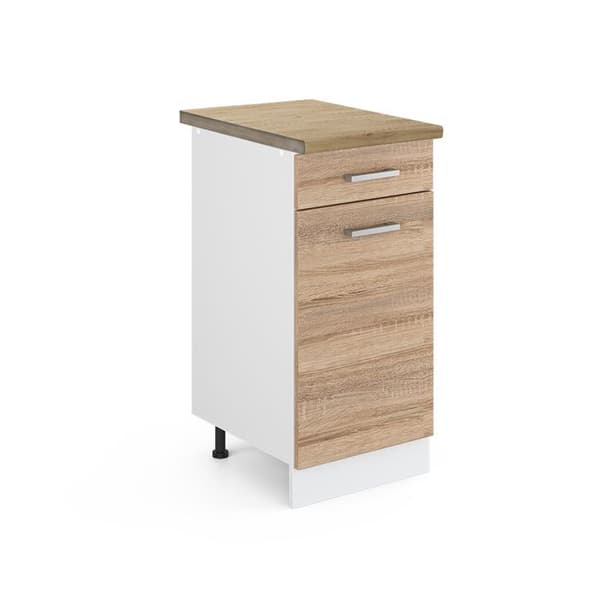 Köksmöbel R-Line, 40 cm, PT Ek, Sonoma, Vit, Vicco