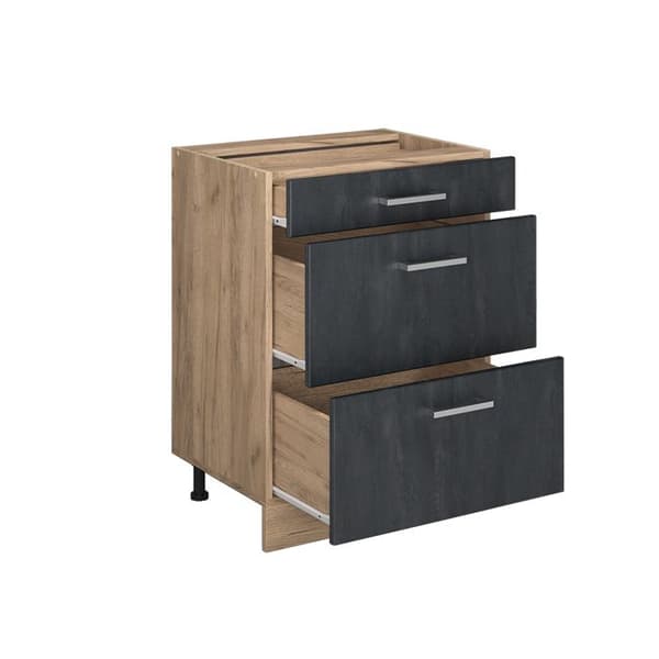 Vicco R-Line köksskåp, Svart betong, 60 cm PA Antracit