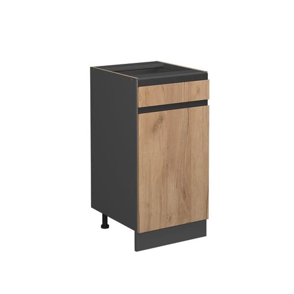Köksmöbel R-Line, 40 cm J-form, utan PT, Gyllene ek, Antracit, Vicco